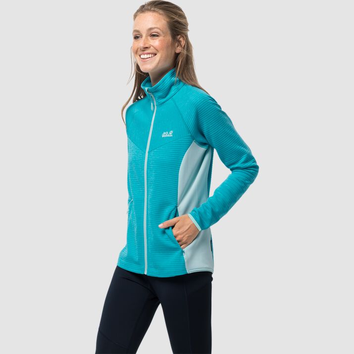 Chamarra Polar Jack Wolfskin Active Tongari Mujer Turquesa Claro Mexico-5417629